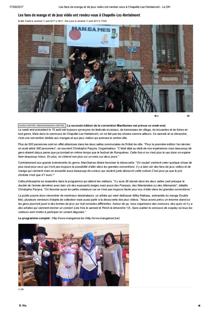 Les fans de manga et de jeux vid+®o ont rendez-vous +á Chapelle-Lez-Herlaimont - La DH-page-001